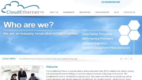 Screenshot cloud ethernet forum website