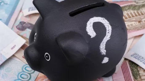 Piggy bank question mark