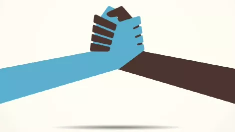 Handshake blue black