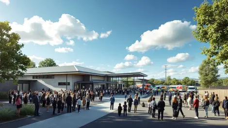 Modern new zealand school safe orderly group teachers students emergency