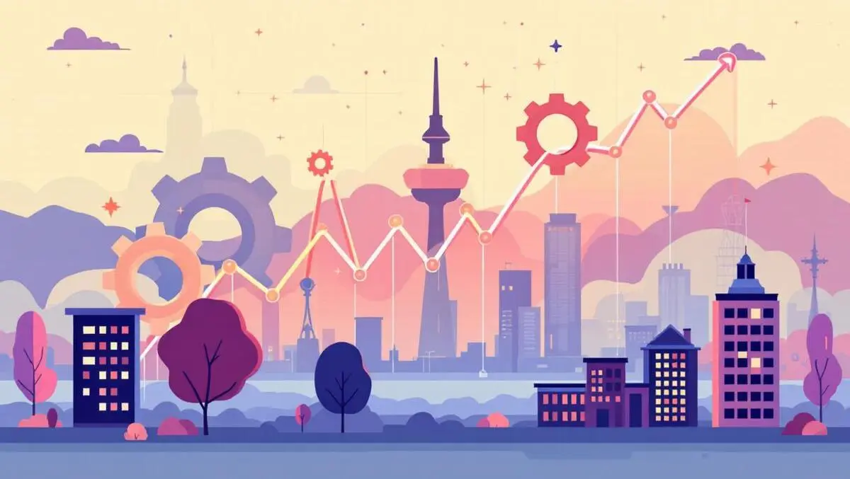 Business dashboard ai technology sme financial charts wellington cityscape nz