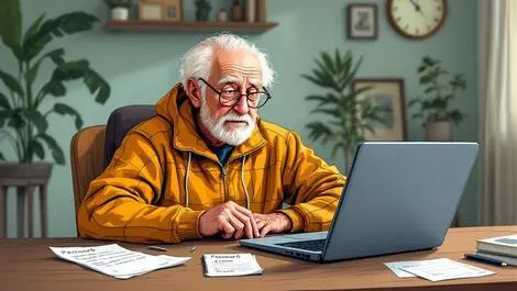 Elderly new zealander concerned at laptop handwritten notes password slips