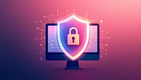 Shield lock computer screen network patterns online security business browser