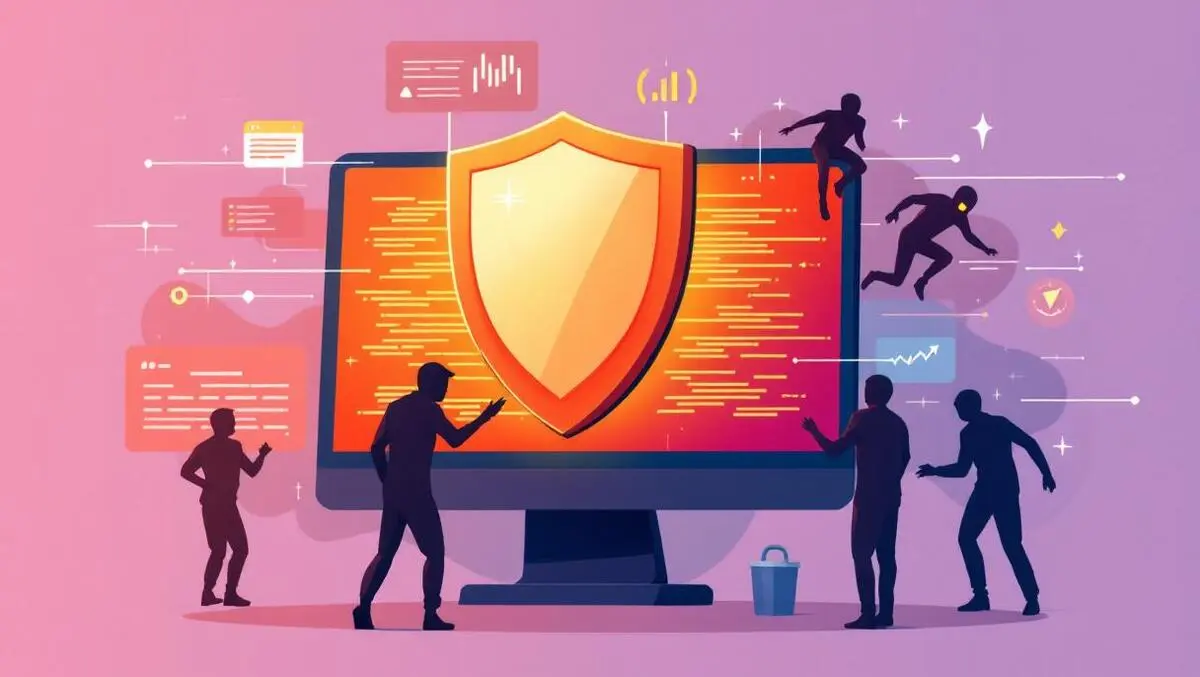 Shield protecting computer advanced cyber security digital threats defense