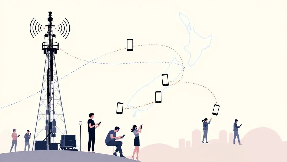 New zealand network tower mobile services smartphones map people using devices