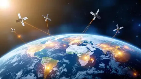 Realistic satellites earth orbit beams connecting network optimization reliability