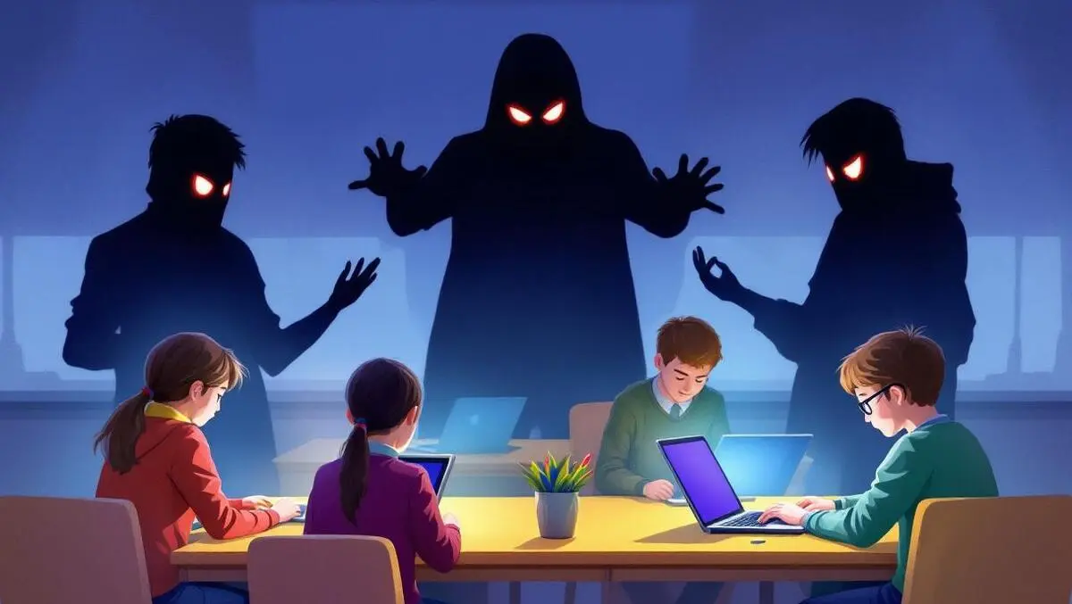 New zealand school students using laptops tablets with digital threats