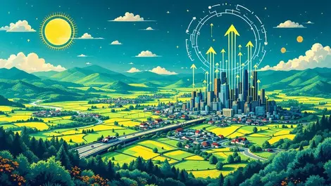 New zealand landscape technology growth gears circuits arrows productivity