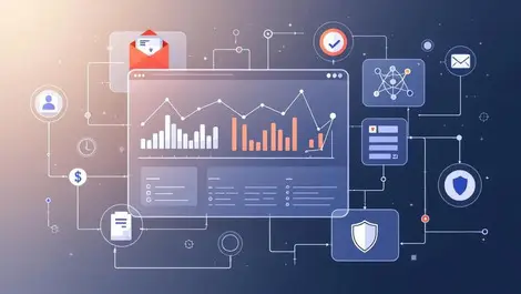 Digital dashboard simplified charts dispute resolution payment icons fraud prevention