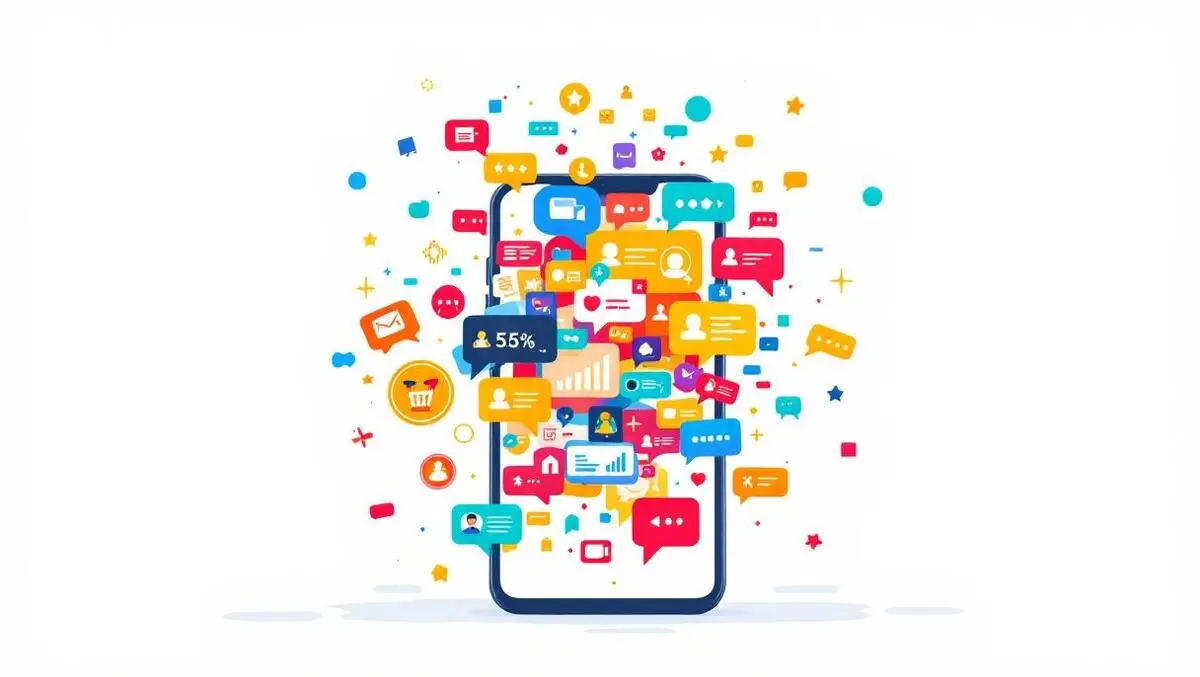 Black friday cyber week customer message surge mobile illustration