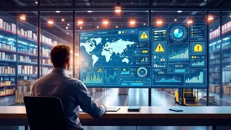 Warehouse control room manager dashboard supply chain risk ops