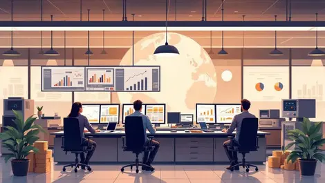 Modern bank cash operations room automated machines global scene