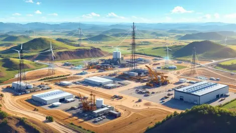 Industrial landscape wind farm mine warehouse 5g lte connectivity