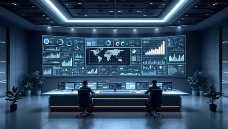Modern control center analytics dashboards decision intelligence finance