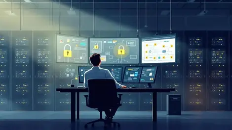 Modern data center control room it admin secure remote monitoring