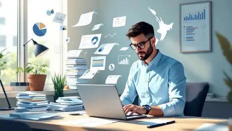 Nz accountant desk papers into digital charts checklists map